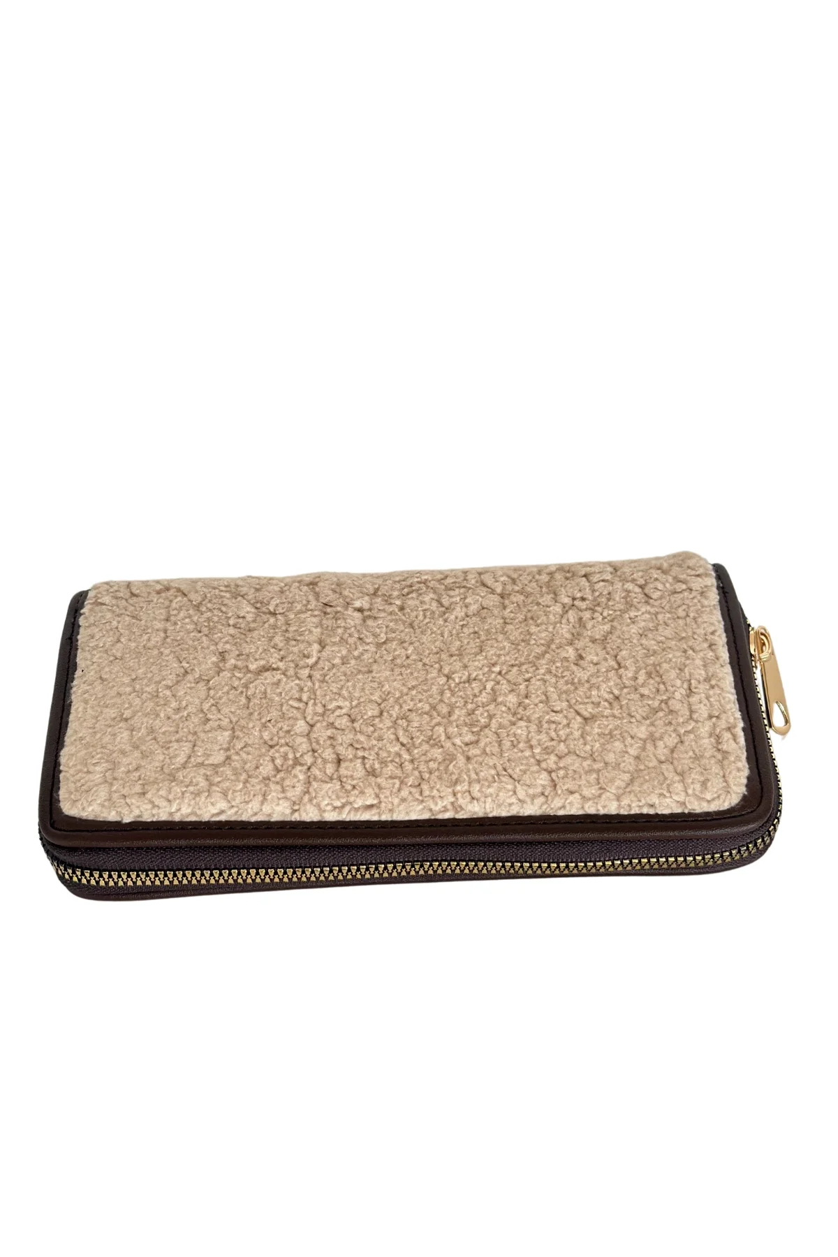 Teddy Peluş Cüzdan Krem-Taba