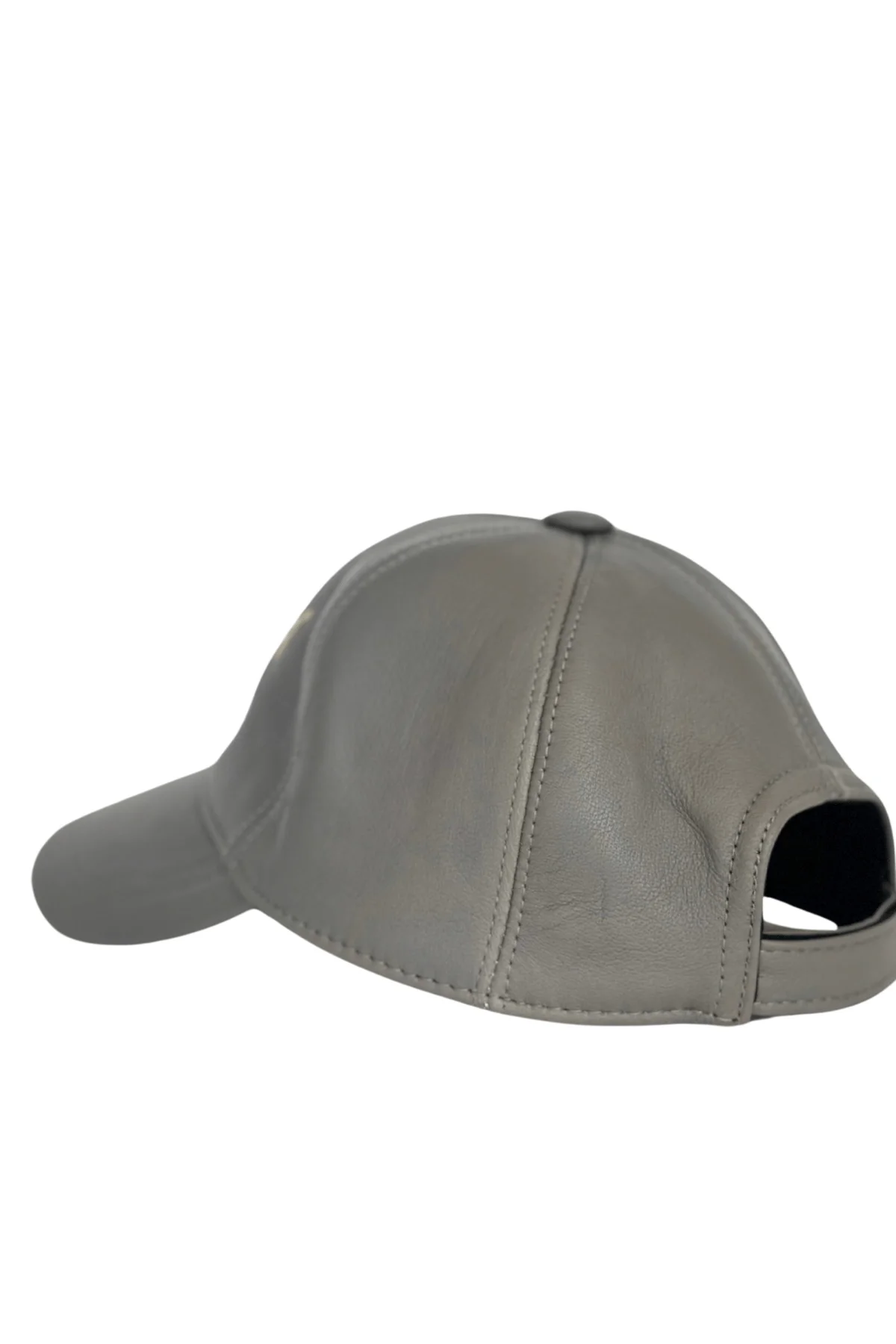 Unisex Hakiki Deri Şapka Gri