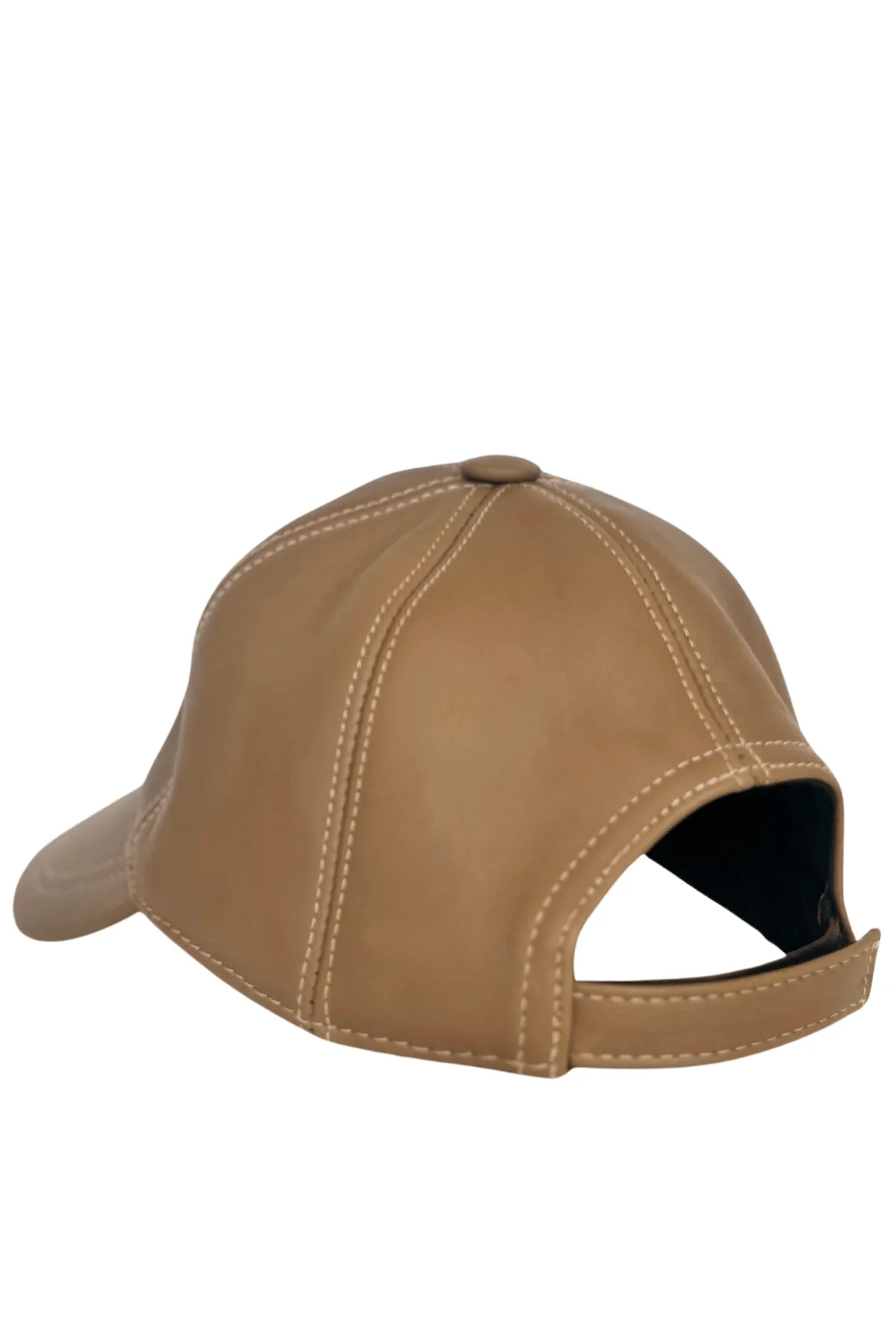 Unisex Hakiki Deri Şapka Taba