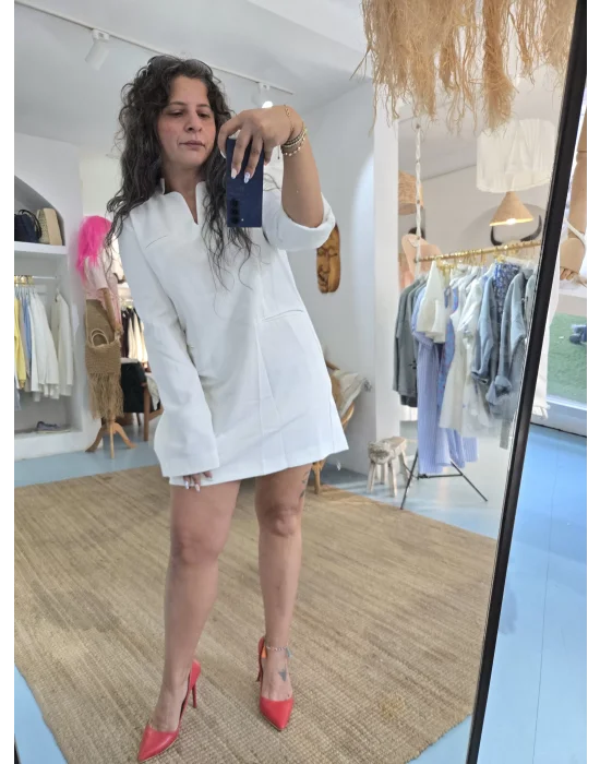 Beyaz Çankaya Elbise