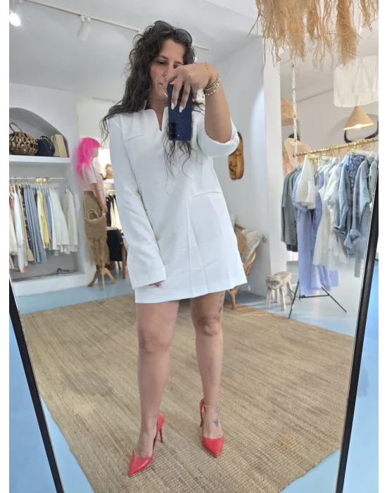 Beyaz Çankaya Elbise