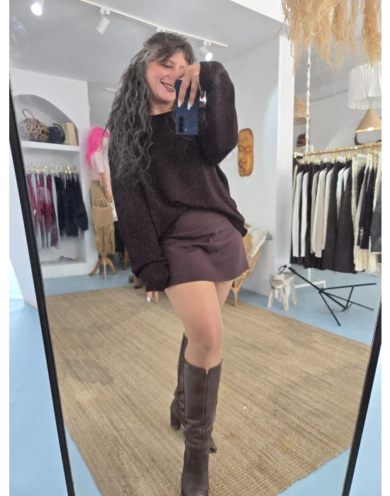 Massi Kahve Oversize Kazak