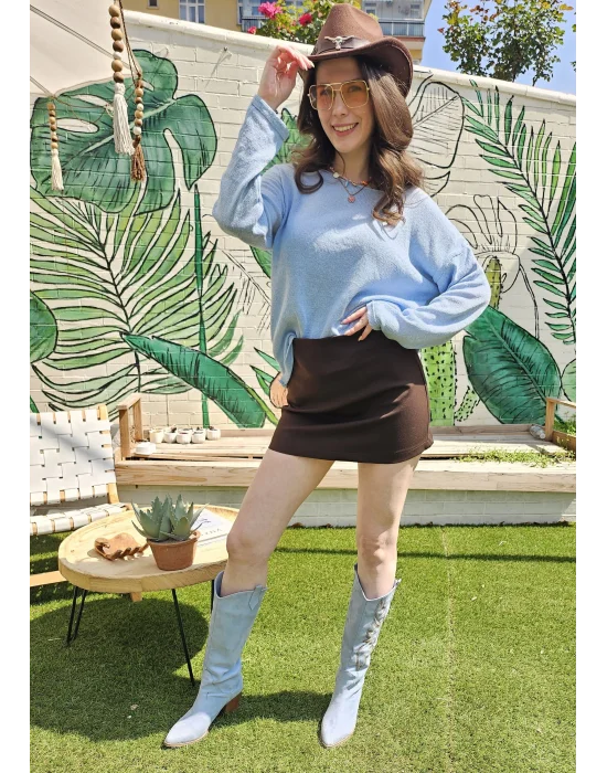 Acı Kahve Mini Kumaş Etek