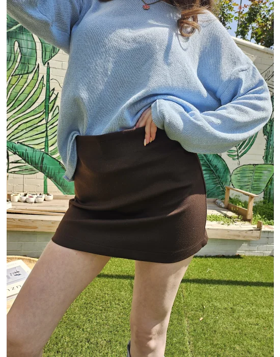 Acı Kahve Mini Kumaş Etek