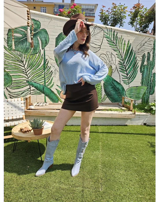 Acı Kahve Mini Kumaş Etek