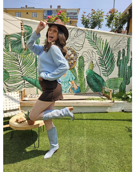 Acı Kahve Mini Kumaş Etek