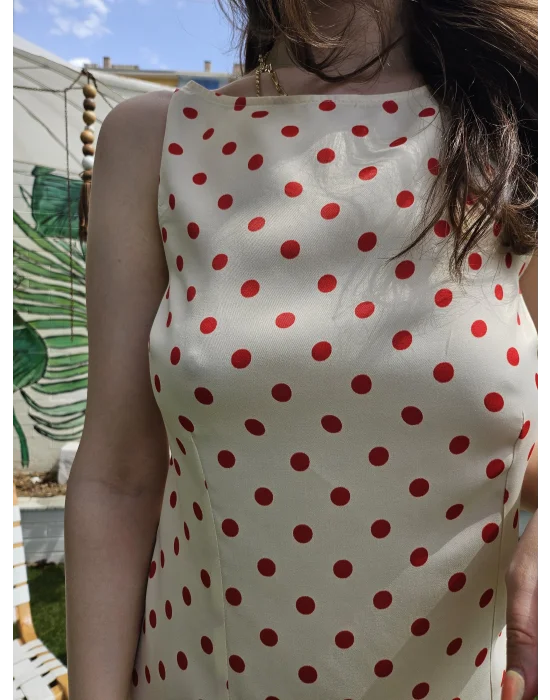 Kırmzı Puantiyeli Elbise