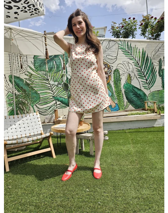 Kırmzı Puantiyeli Elbise