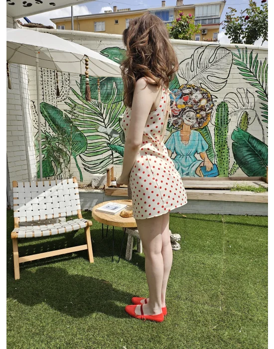 Kırmzı Puantiyeli Elbise