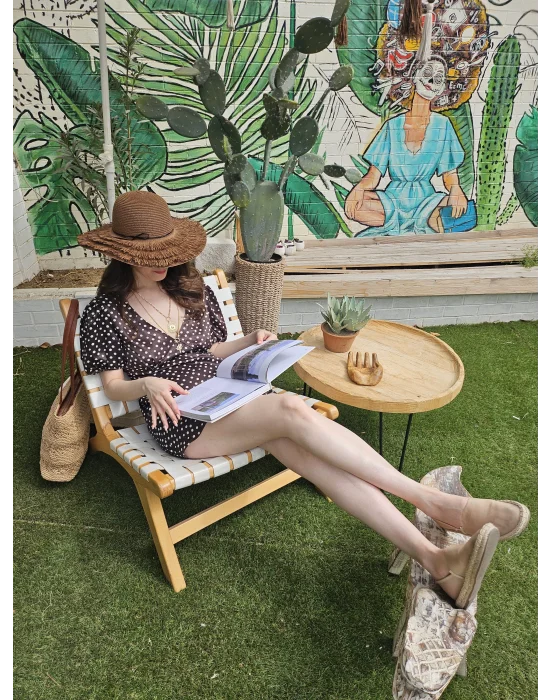 Kahve Puantiyeli Saten Elbise