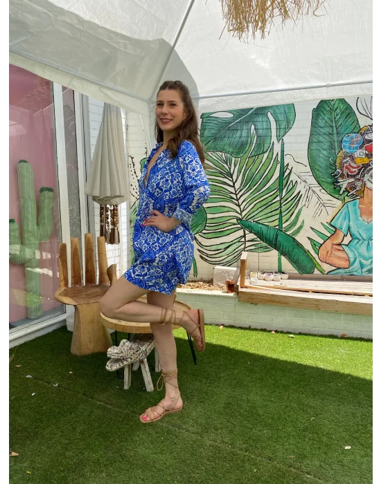 Mavi Beyaz Şortlu Takım