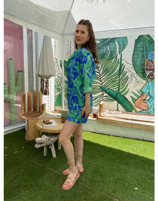 Yeşil Mavi Şortlu Takım