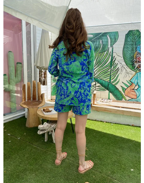 Yeşil Mavi Şortlu Takım