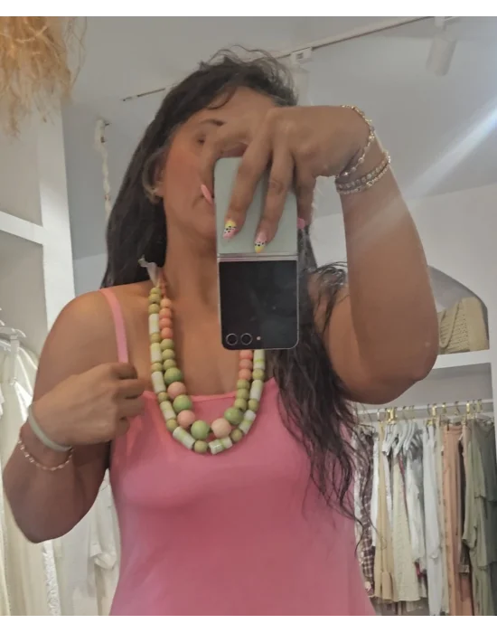 Pembe Triko Askılı Elbise