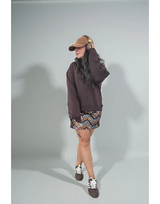 Kahve Şardonlu Sweat