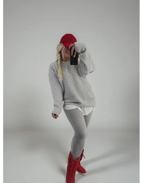 Gri Yumuş Oversize Kazak