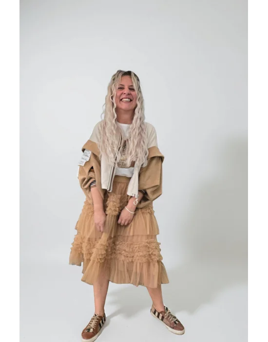 Camel Asimetrik Tütü Etek (Paris)