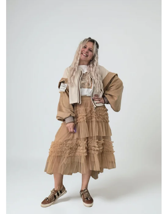 Camel Asimetrik Tütü Etek (Paris)