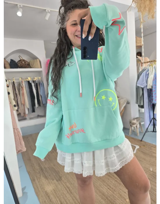 Y. Dışı Tasarım Yeşil Sweat