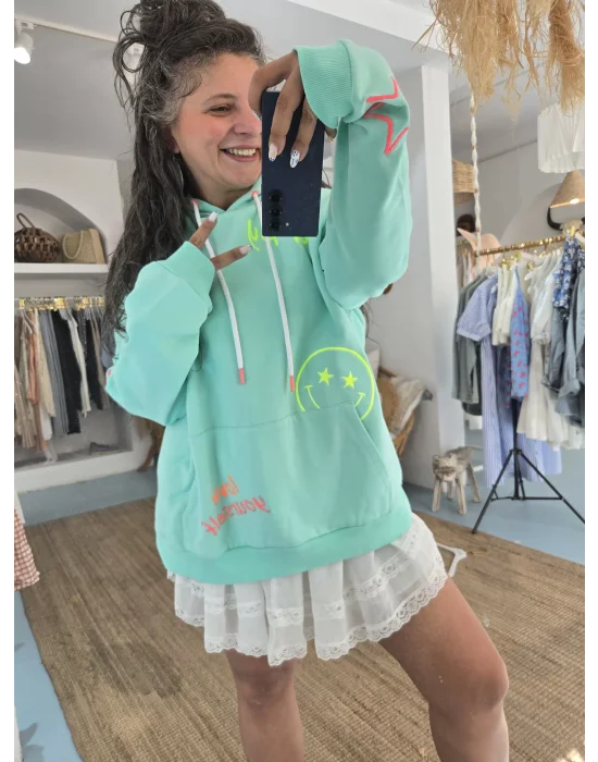 Y. Dışı Tasarım Yeşil Sweat