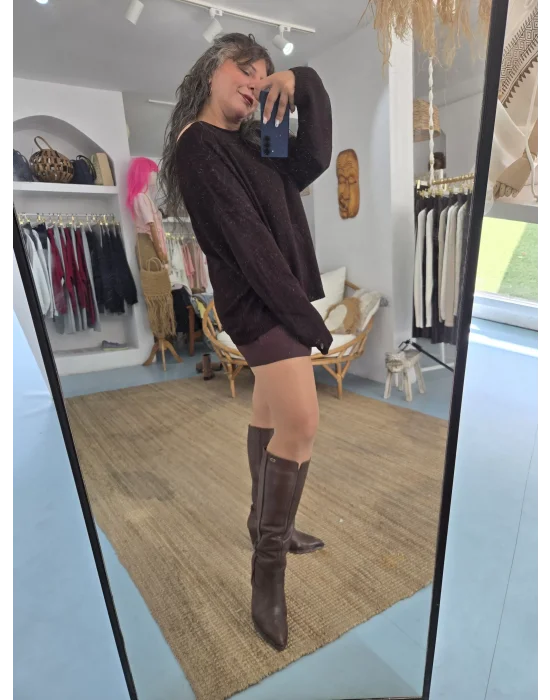 Massi Kahve Oversize Kazak