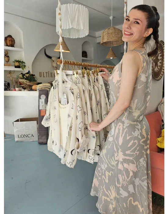 Bağcıklı Bluzlu Etek Takım