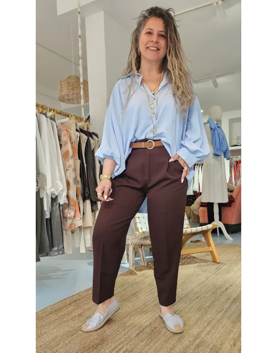 Kahve Kemerli Pantolon