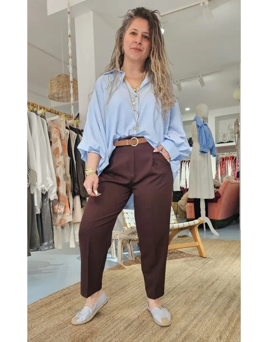 Kahve Kemerli Pantolon