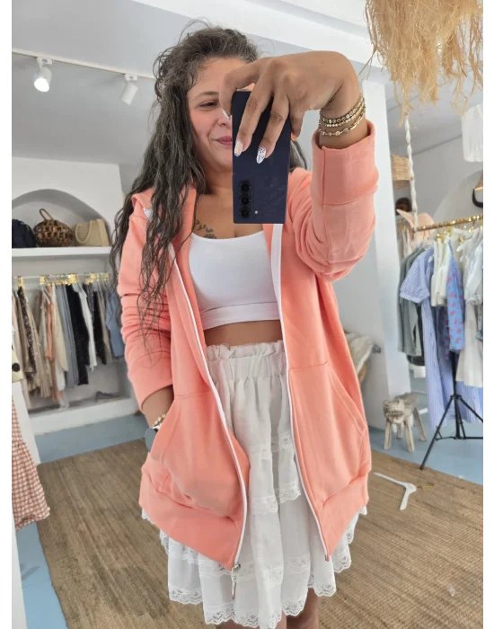 Kapşonlu Somon Sweat