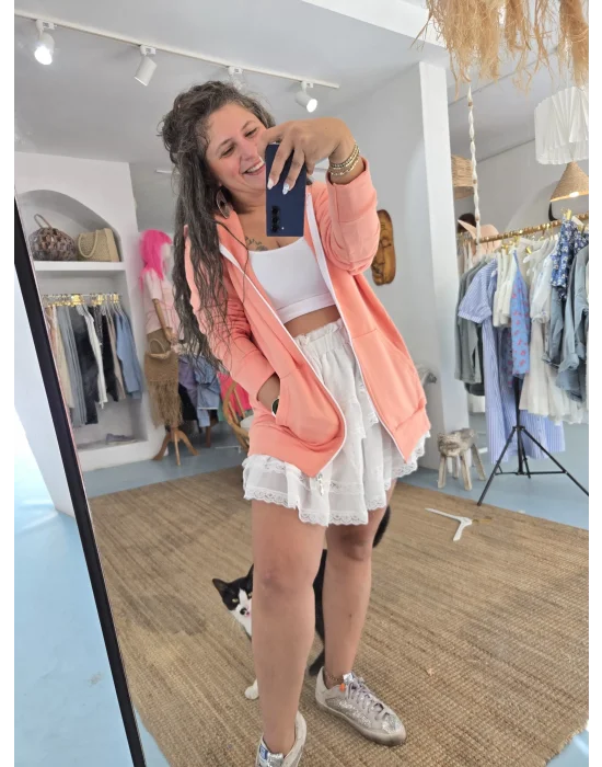 Kapşonlu Somon Sweat