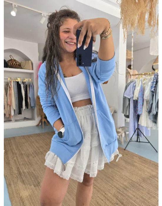 Kapşonlu Koyu Mavi Sweat