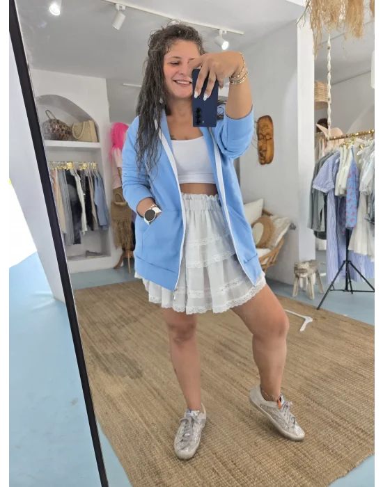 Kapşonlu Koyu Mavi Sweat