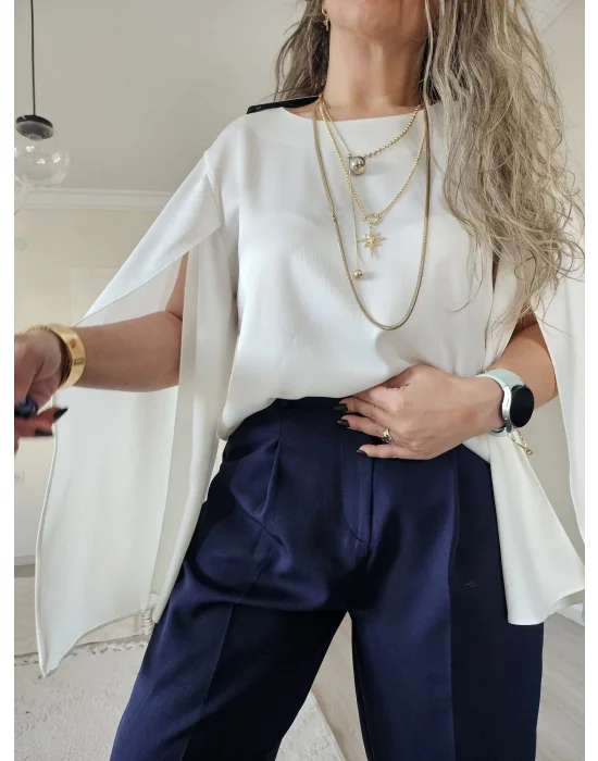 Lacivert Kemerli Pantolon