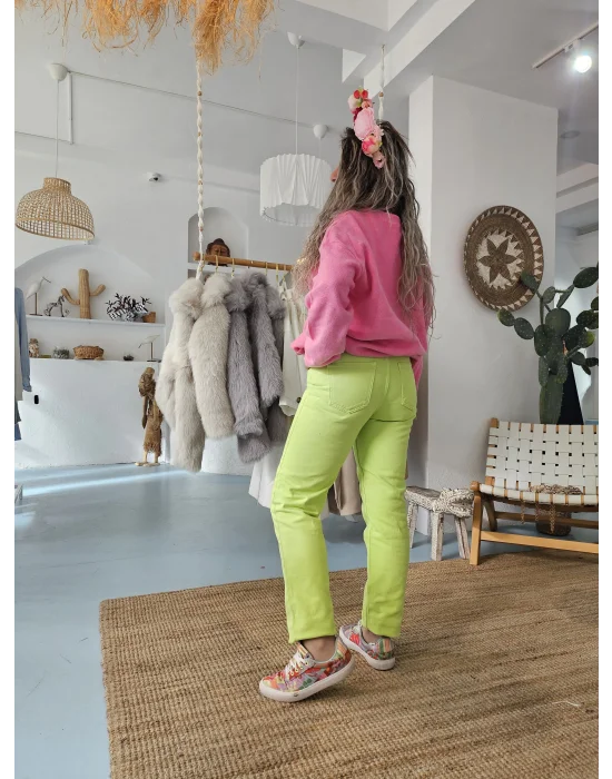 Neon Yeşil Kot Pantolon