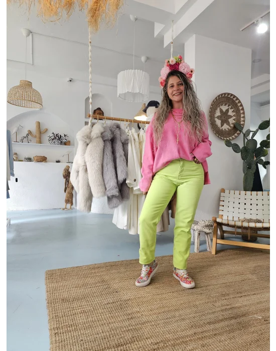 Neon Yeşil Kot Pantolon