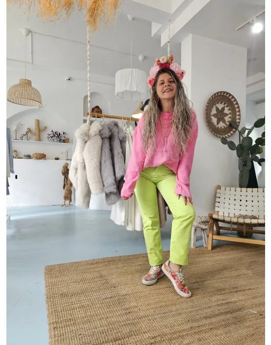 Neon Yeşil Kot Pantolon