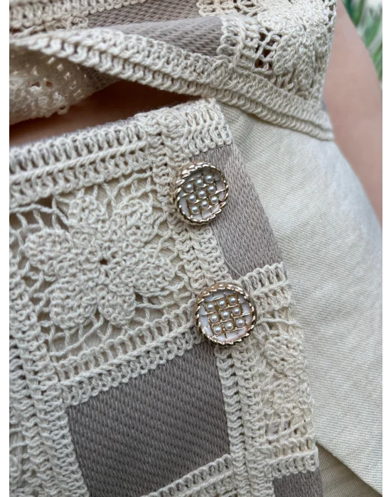 Taş Dama Desen Tığ İşi Takım