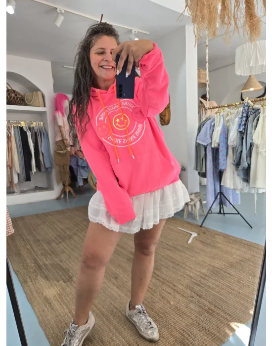 Y. Dışı Tasarım Neon PembeSweat