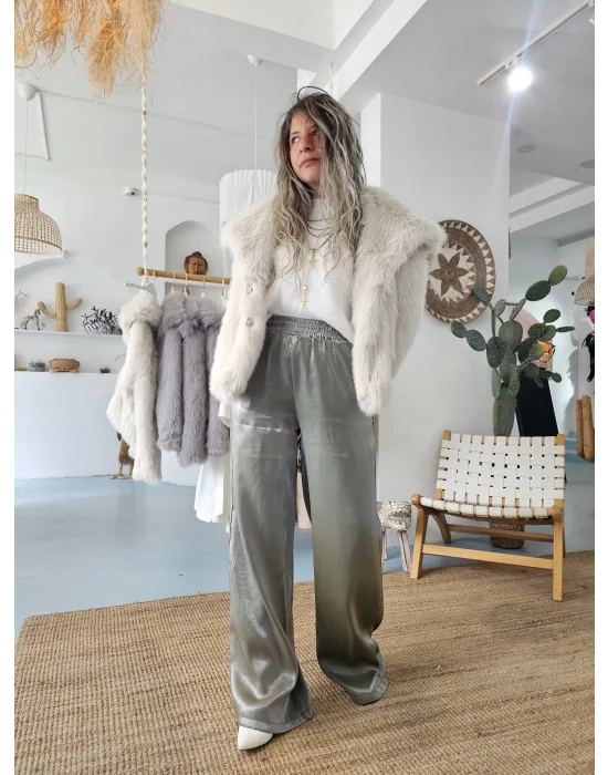 Yeşil Saten Pantolon