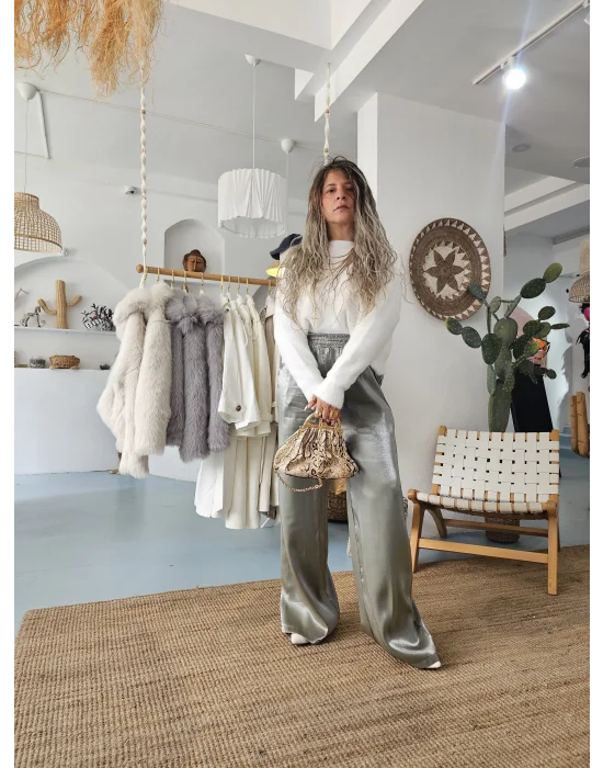 Yeşil Saten Pantolon