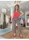Leopar Kısa Paça Pantolon