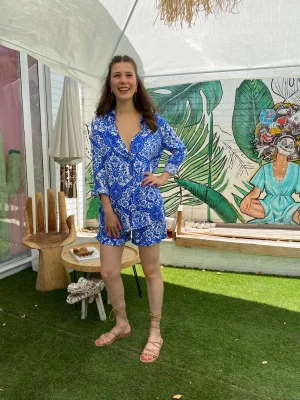 Mavi Beyaz Şortlu Takım