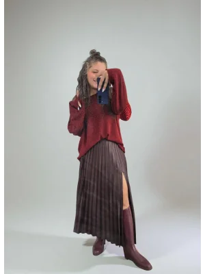 Acı Kahve Pileli Etek