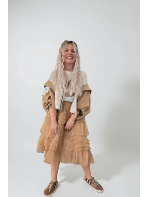 Camel Asimetrik Tütü Etek (Paris)