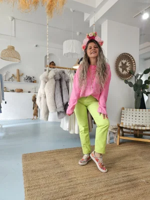 Neon Yeşil Kot Pantolon