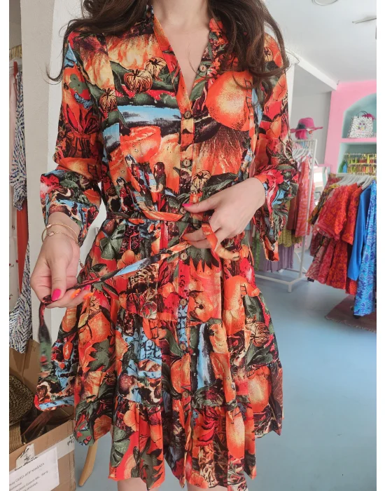 Defne Portakal Elbise