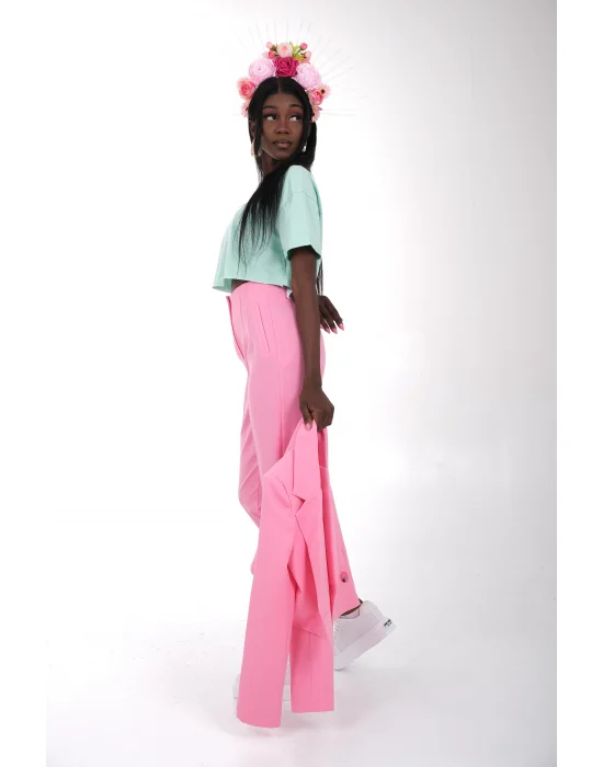 Pembe Kumaş Pantolon