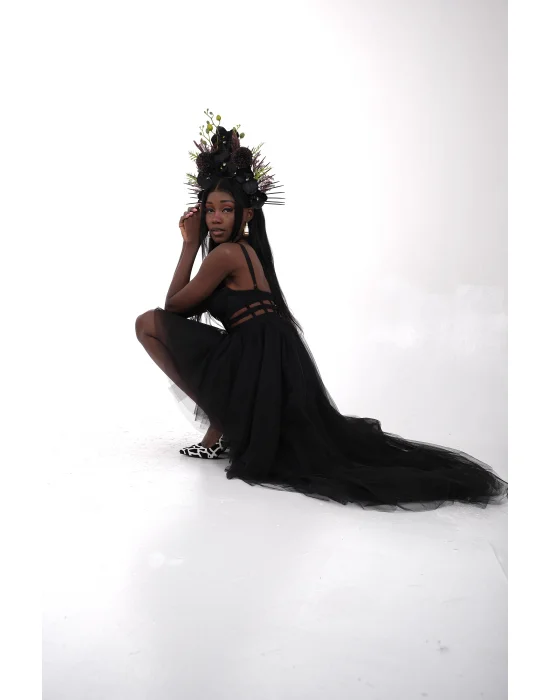 Siyah Kabarık Tasarım Abiye