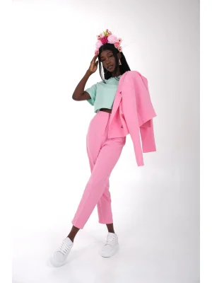 Pembe Kumaş Pantolon