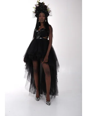 Siyah Kabarık Tasarım Abiye